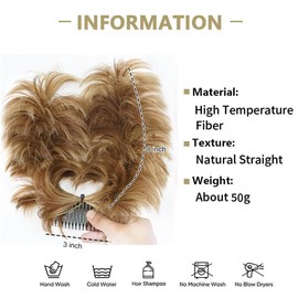 BKEPDY Hairpiece Bun Hair Extensions Combs Hair Extension Short Ponytail Hair Bun Hair Scrunchie Updo Hepburn Bun Messy Bun Hairpieces Ponytail Bun (12H24)