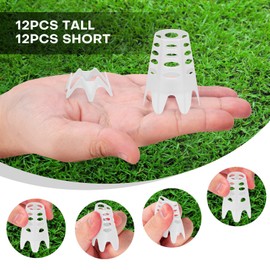 Rolitwils Golf Simulator tees, 22Pcs Plastic Golf Mat Tees for Home, Outdoor or Indoor Golf Tees for Training, Practice Golf tees for Winter Turf and Driving Range, Pack of 12 Tall & 12 Small