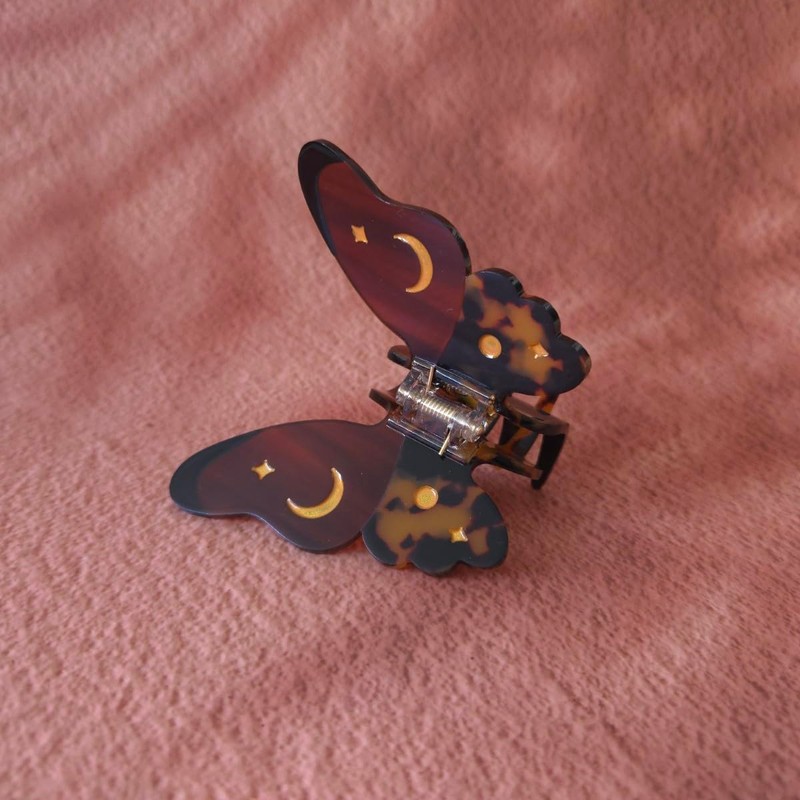 White Spotted Butterfly Hair Clips,Acetate Hair Clip,Star Butterfly Claw Clips
