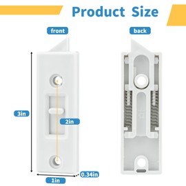 8 Pcs Window Latch Locks Spring Loaded Window Tilt Latch Replacement Part by JPKTA,Vinyl Plastic Construction,Window Parts and Hardware 2 Inch Hole Center Spacing Sliding Lock White