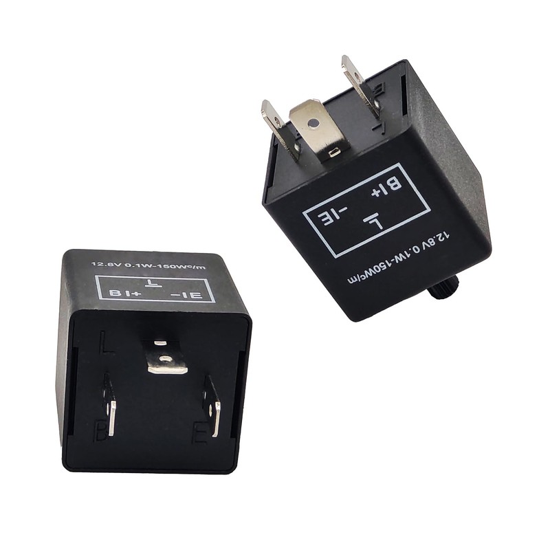 CF-13 LED Flasher Relay (Set of 2)- 3-Pin Adjustable Turn