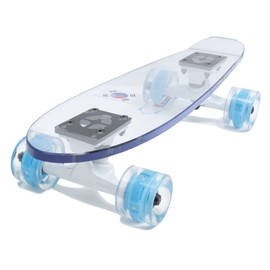 2 Pack Acrylic Clear Skateboard Bundle – 31" Complete Pro Skateboards with Polycarbonate Deck, LED PU Wheels, ABEC-11 Bearings, Durable Trucks for Kids, Teens & Adults, Made in Korea (Ghost_Blue)
