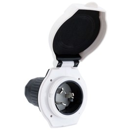 RecPro RV 50 Amp Inlet | RV Power Inlet Receptacle (White)