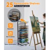 Whoonba Art Drying Rack with 25 Removable Shelves, Mobile Metal