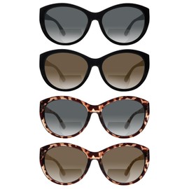 BONCAMOR 4 Pack Bifocal Reading Sunglasses for Women Men Fashion UV400 Protection Sun Readers Outdoor Eyewear (2 Black 2 Tortoise, 1.5, diopters)