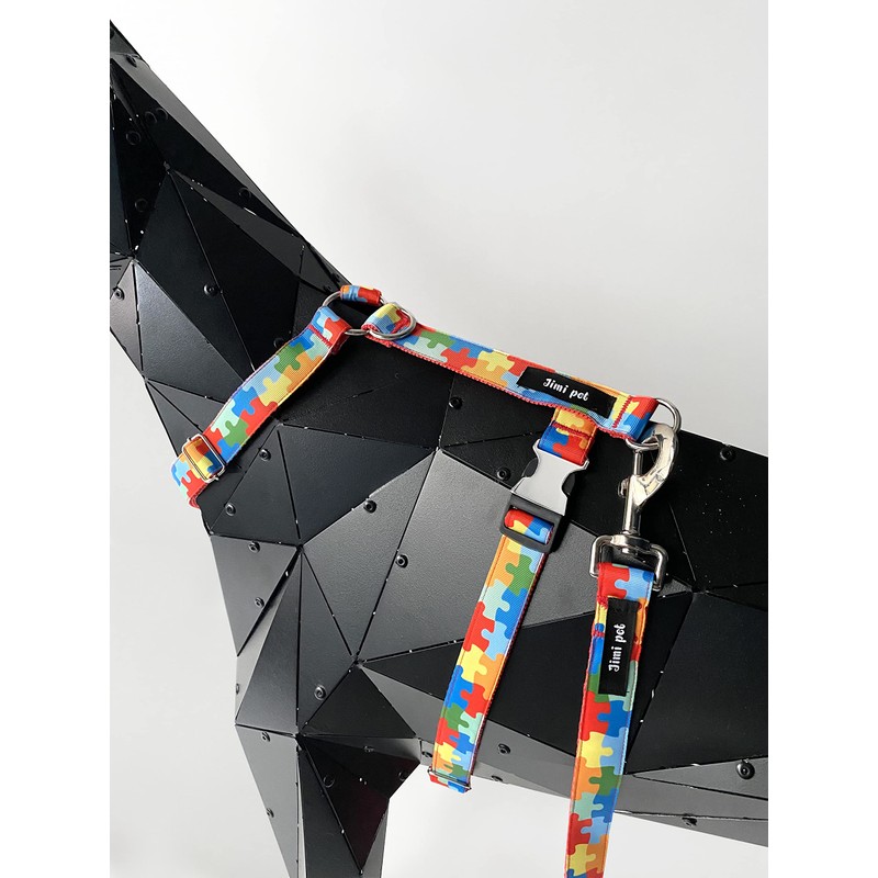 Dog Harness Set, Dog Leash&Collar Set Puzzle Model (Large)