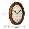 Wooden Wall Clock with Retro Design, 11 Inches Round Wall