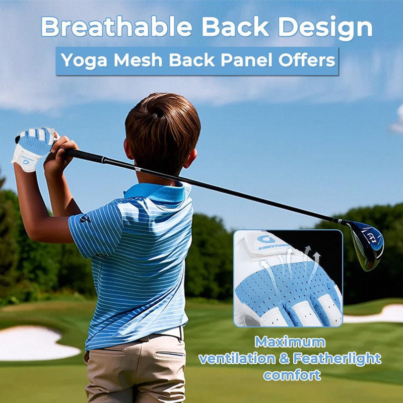 AIGEVTURE Kids Golf Gloves Junior Breathable Golf Gloves for Boys