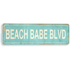 Tinworld Tin Sign Beach Sign Beach Babe Blvd Cottage Cave Metal Sign Beach Decor D276