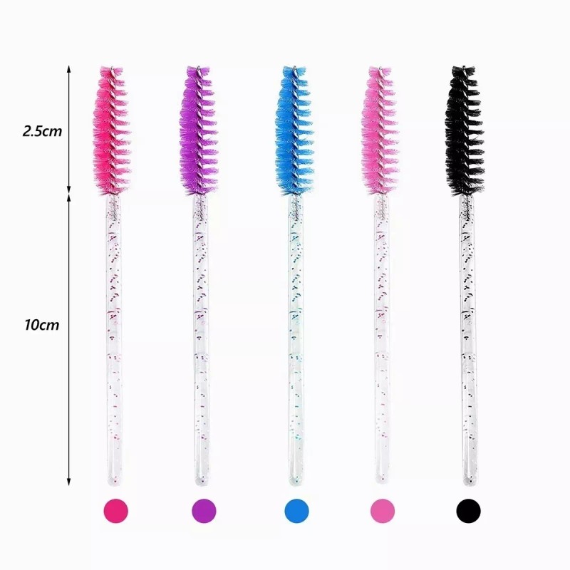 Beauty 50 Cepillos Desechables Glitter Para Extensión De Pestañas