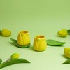 balvi Tulip Coffee Cup Set Yellow/Green 2 Tulip Shaped Coffee