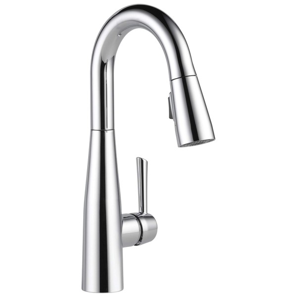 Delta Faucet Essa Single-Handle Bar-Prep Kitchen Sink Faucet with Pull Down Sprayer and Magnetic Docking Spray Head, Chrome 9913-DST