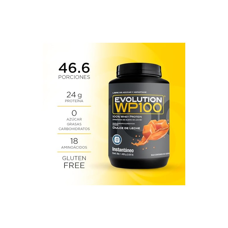 EVOLUTION, Protena de Suero de Leche, WP100, Whey Protein, 18