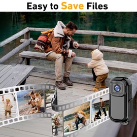 Mini Action Camera with Magnetic Base, Anti Shake 1080P Video Camera Wearable Cam with Color Screen, WiFi Loop Recording, 500mAh.