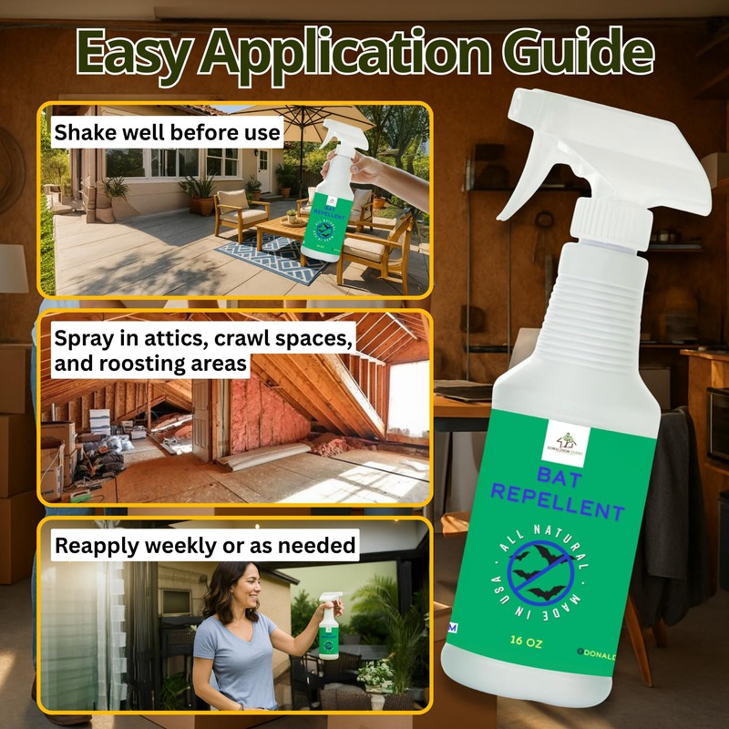 Donaldson Farms Bat Repellent Spray – Indoor and Outdoor Deterrent