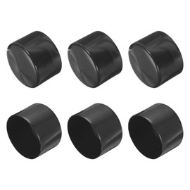 uxcell 6pcs Rubber End Caps 80mm ID Vinyl Round Tube Bolt Cap Cover Screw Thread Protectors Black