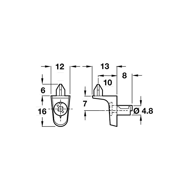 12 Furniture Book CASE Shelf Support PINS PEG Stud Steel