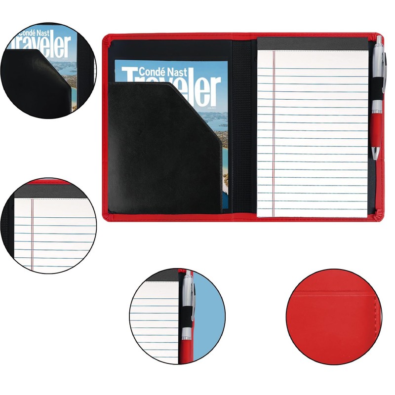 Lcjtop Padfolio Binder A5 Document Organizer with Refillable Lined Notepad,