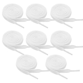 Polar Rabbit 8 Pairs Colorful Shoe Laces Flat Shoelaces for Sneakers Skate Shoes Boots 32" to 59" Length Shoe Laces Strings 8 White 120cm