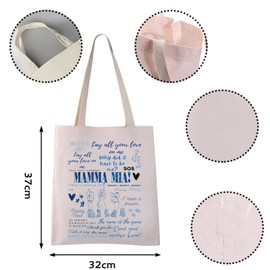 VAMSII Mama Mia Musical Tote Bag G Weekend Bag Does Your Mother Know Musical Lover Disco Bachelorette Bag(Mama Mia Tote CA)