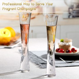 NUTRIUPS Champagne Flutes Glasses, Hand Blown Clear Crystal Glass Champagne Glasses, For Wedding, Housewarming, Toasting, Parties or any Occasions