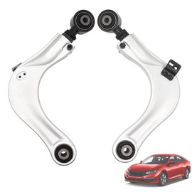 LoloWheat 2 Pcs Rear Forged Alignment Camber Arms Pair Kit Adjustable Camber Arms Fit for 2016-2024 Honda Civic Accord CR-V Rear Forged Pair Left Right Adjustment Kit Silver Replace 67476 BP67476
