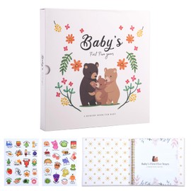 Yogayet Baby Memory Book for Boys and Girls with Baby Stickers, 118 Pages First 5 Year Record Baby Book Keepsake Baby Milestone Book - 9.8" x 9.8" Baby Album and Memory Book