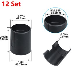 Geesatis Shelves Parts 12 Set / 24 Pack Wire Shelving Shelf Lock Clips Black Split Sleeves Shelving Metal Rack Locking Metro Clip for Diameter 1.5Inch / 38mm Shelving