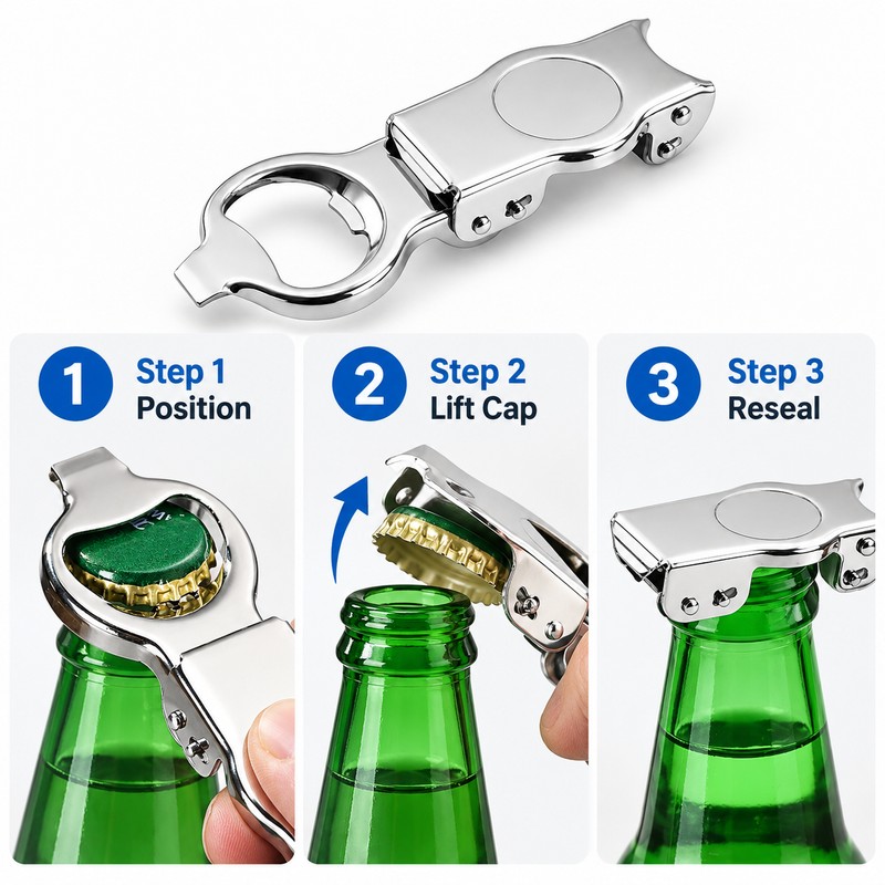 Multifunction Bottle Opener for Home & Bar – Stainless Steel