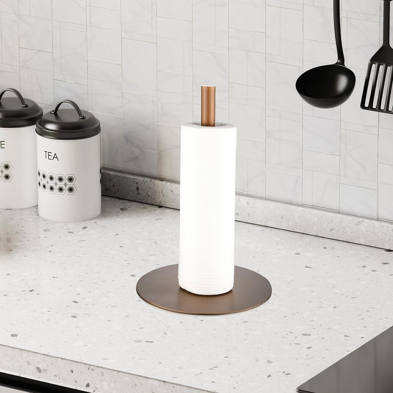 PEROPROS Paper Towel Holder Countertop, Weighted Freestanding Paper Roll Holders