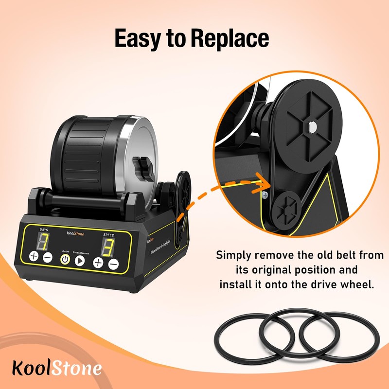 5 Packs of Rock Tumbler Replacement Belts, Only Compatible with