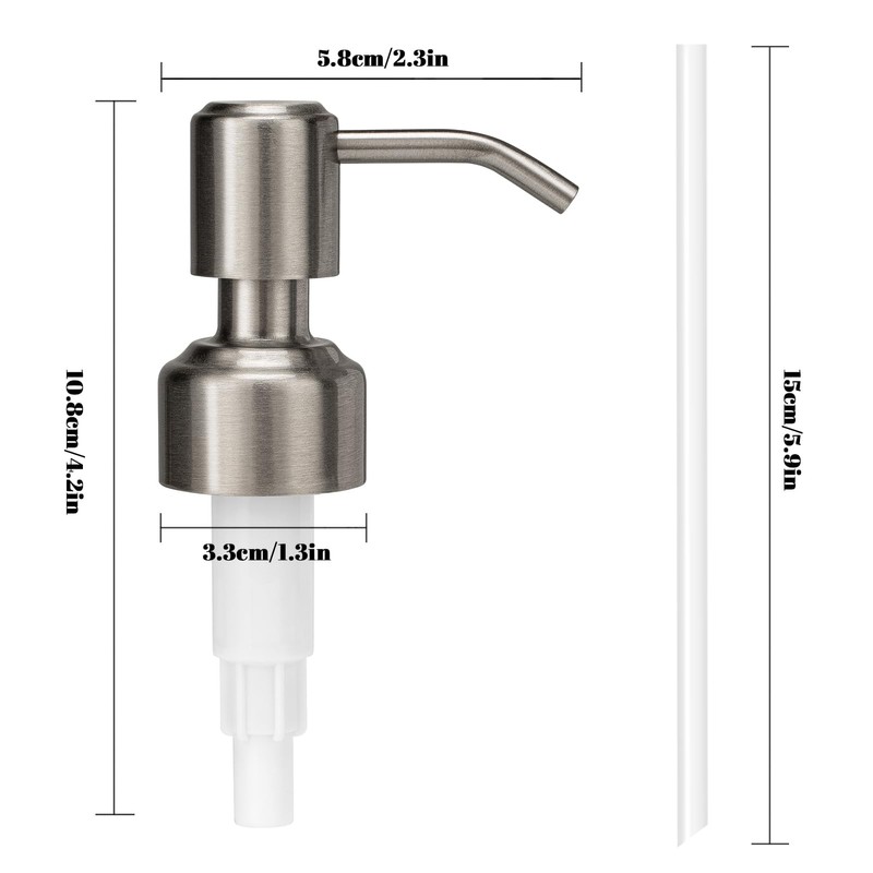 UHEY HOME Soap Dispenser Pump Replacement 304 Stainless Steel for
