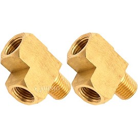 Vixen Horns 1/4" NPT Male (1) x 1/4" NPT Female (2) Tee Fitting Brass Material for Train/Air Horn Tanks (2 Pack) VXA7614-2