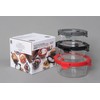 Genicook 6pc Round Glass container with lid and vent set,