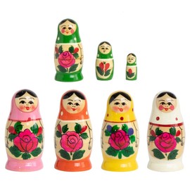 rukauf Rossijanotschka Matryoschka Matryoshka Matryoshka Babushka 7 cm Height - 3 Wooden Dolls - Various Designs - Wooden Doll
