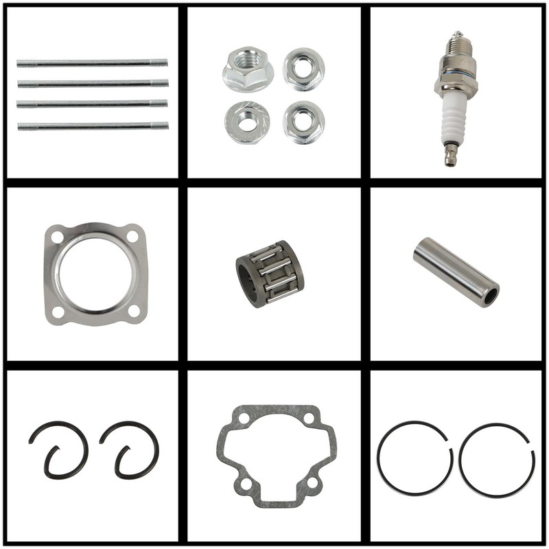Carburetor Cylinder 50cc Piston Ring Gaskets Top End Kit Replacement