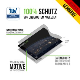 peoplesbest Parent-TÜV Approved RFID & NFC Blocker Credit Card Protective Case (Pack of 6) | Sturdy EC Card Case Against Data Theft and Unauthorized Reading | Super Thin & Tear-Resistant for 100% Data