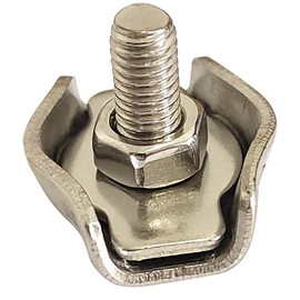 Wire Rope Clips 18 Pcs Stainless Steel Clamp 1.6 mm ~ 3 mm Thickness Wire Single Bolt Corrosion Resistant for Steel Wire Connection on Fence String Awning