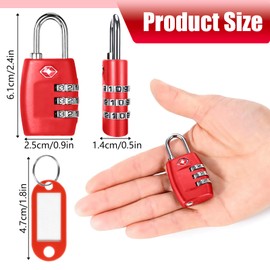 TSA Luggage Locks, 2 Pcs 3 Digit Combination Padlock, Travel Code Lock for Baggage Bag, Suitcase, Locker, Backpack, Briefcase (Red and Green)