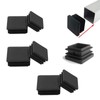 Zaky 6 pcs Square Ribbed Plastic Insert Plugs End Caps