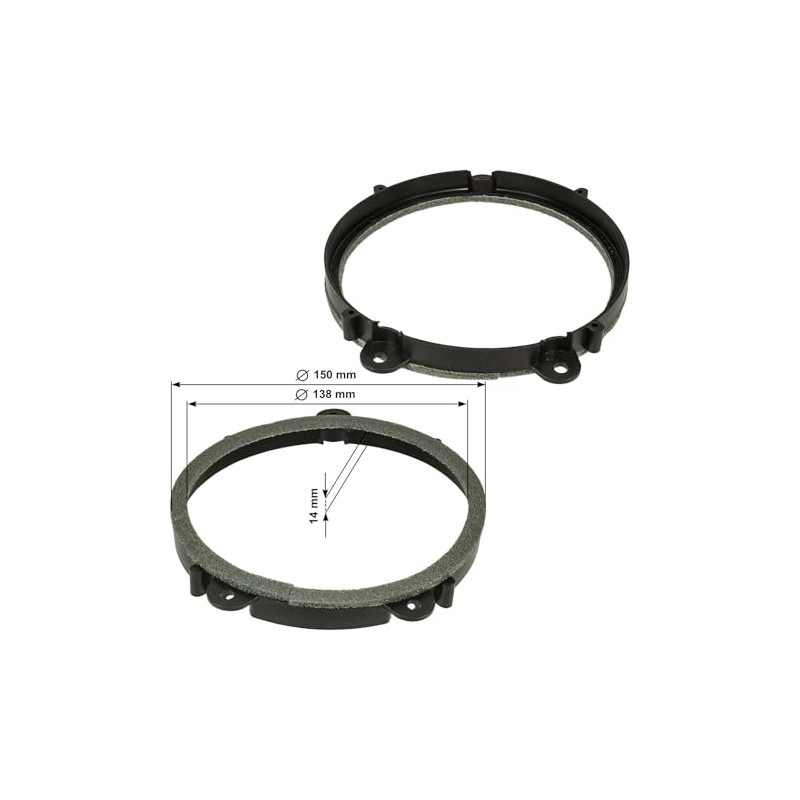 tomzz Audio 2845-006-1 Speaker Rings Adapter Brackets Compatible with Renault