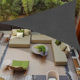 COOLBOYS 16'x 16'x 16'Sun Shade Sail Sand Triangle UV Block Outdoor Shade Canopy Sunshade for Patio Lawn Garden Carport Backyard Deck Pergola