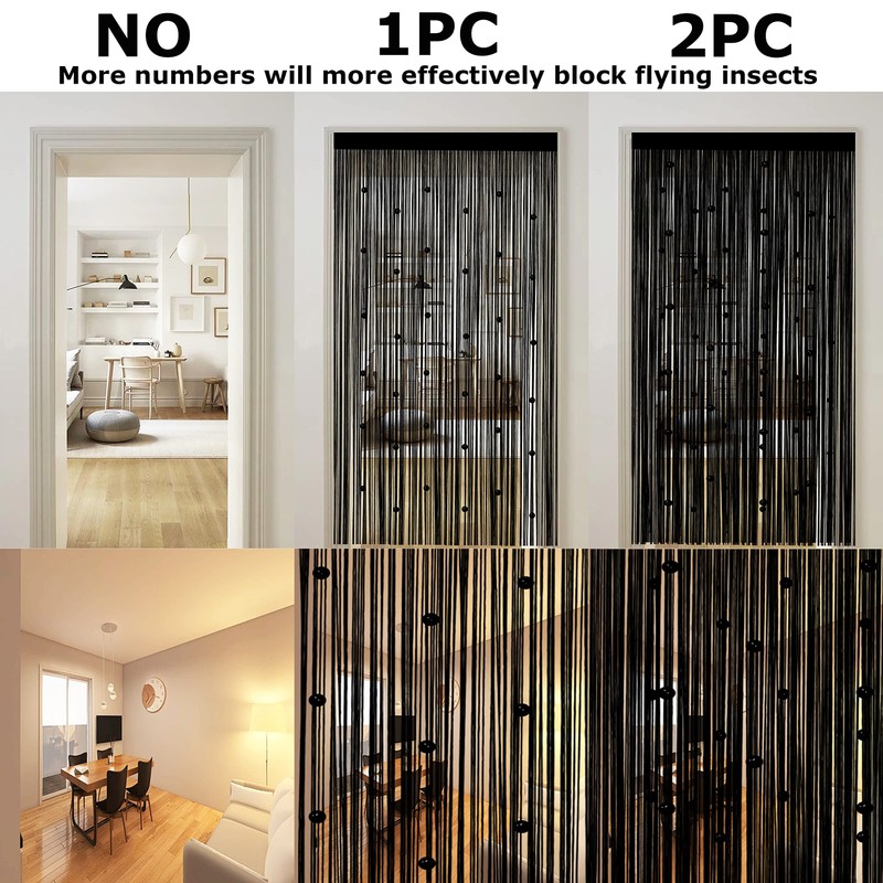 Taiyuhomes Bead String Curtain Door Fly Screen for Doorways Window