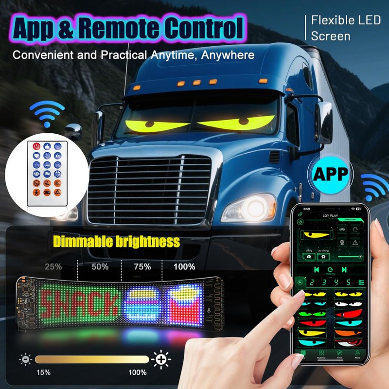 DJWFARR LED Eyes for Car Windshield, 13.78"×3.94" Devil Eyes Light,