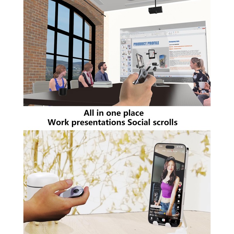 3-Link Air Mouse for PC/iOS/Android with Touchpad Rechargeable Wireless Presentation