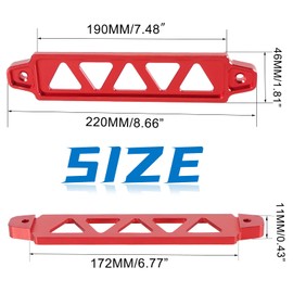 Htostar Racing Battery Hold Down Bracket, Aluminum Alloy Battery Tie Down Bracket with Stainless Steel J bolts(Red,10 inch bolts)