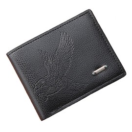 MUFANDUO Slim Wallet for Men with Coin Purse, Minimalist Wallet with Zipper, Bifold Mens Wallets with Credit Card Holder, PU Leather Men's Wallet with Money Clip, Carteras Para Hombres (Black E)