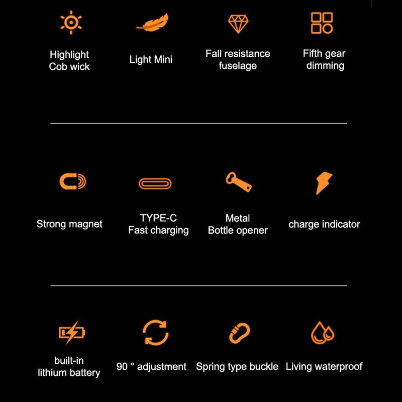 Pocket Flashlights High Lumens, 500mAH, 800 Lumens, Aluminum Alloy +