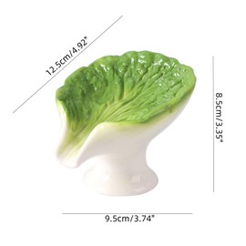 LONG XIN SERIES 1PCS Ceramic Cabbage Soap Dish Lucky Veggie Artisan Vegetable Tray with Drain Holes for Kitchen Counter Bathroom Gift Display
