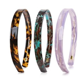 Fdesigner Tortoise Shell Headband French Head Bands with Teeth Vintage Resin Hairband Parcelona Headpiece Plastic Acrylic Hair Accessories for Women (Dark Green)